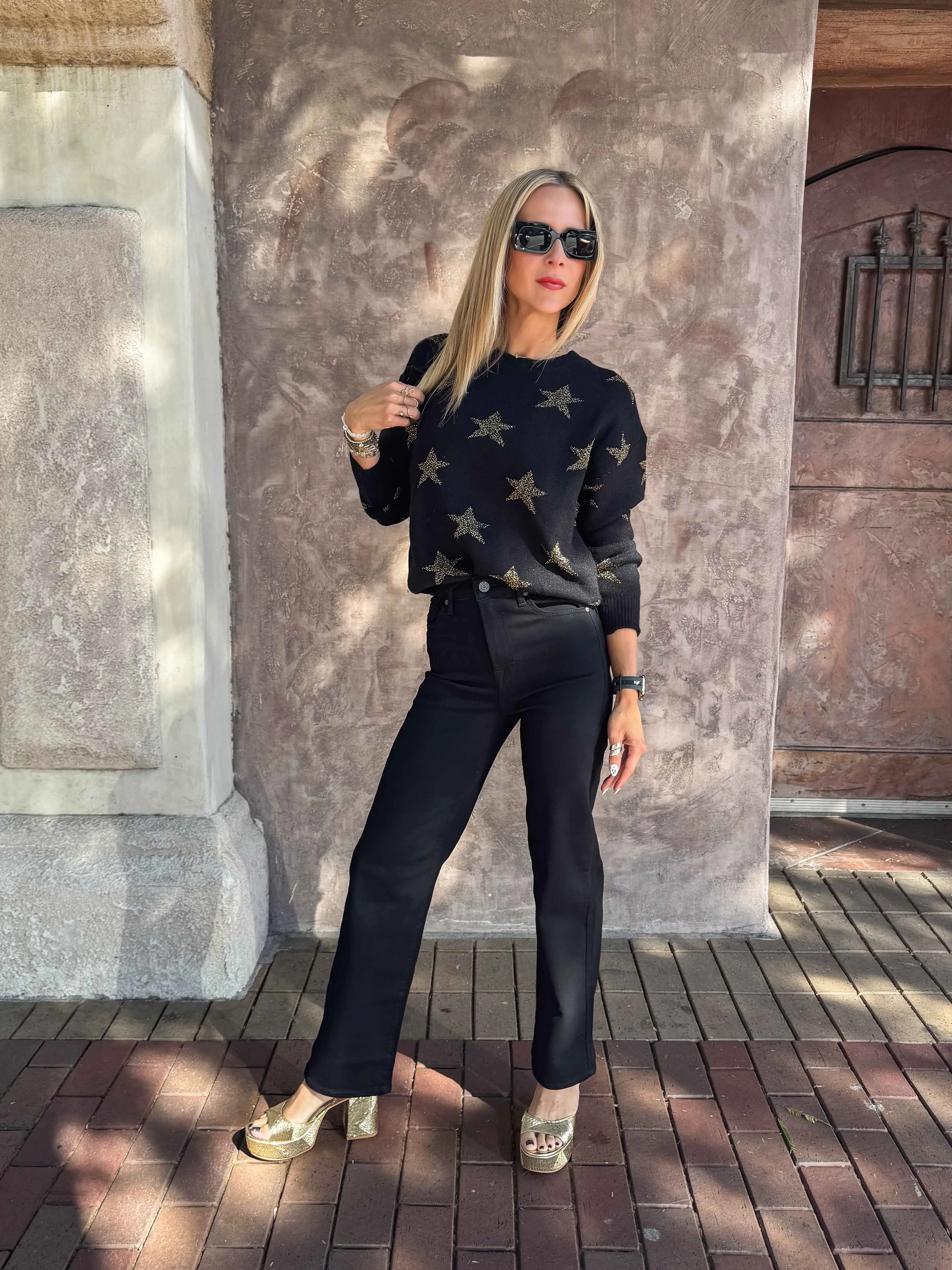 ROUND-NECK SWEATER WITH STAR PATTERN sold by Care Tucker product image thumbnail 2