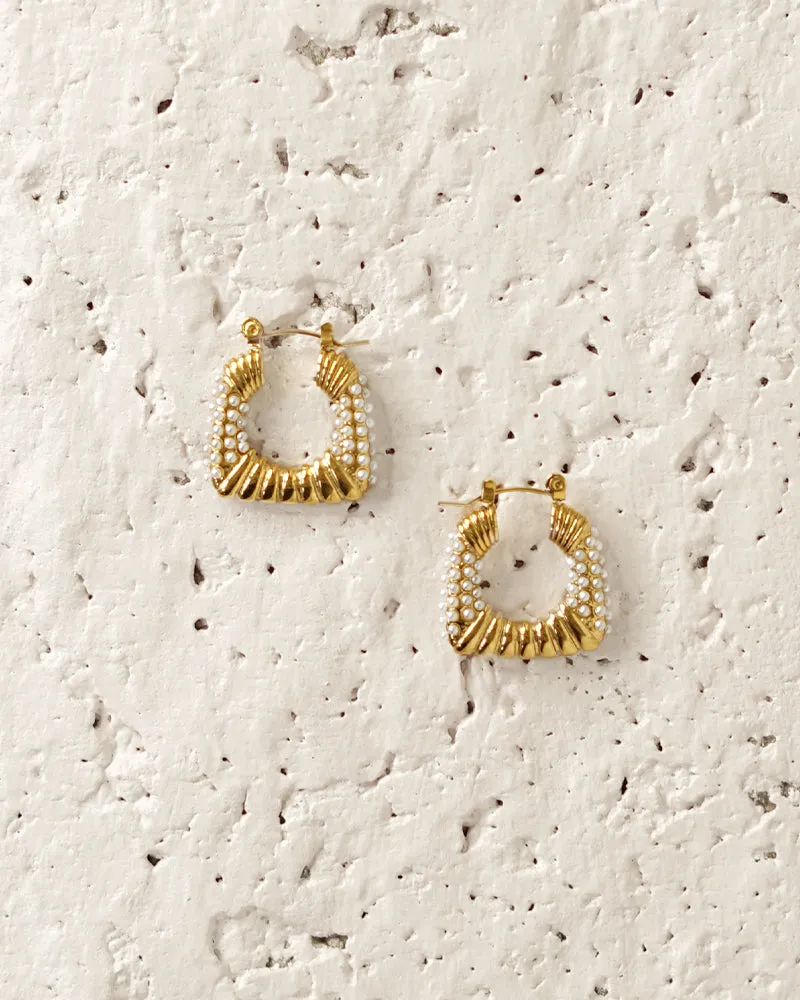 Dainty Fresh Water Pearl Hoop Earring sold by Care Tucker