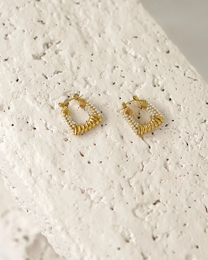 Dainty Fresh Water Pearl Hoop Earring sold by Care Tucker product image thumbnail 2