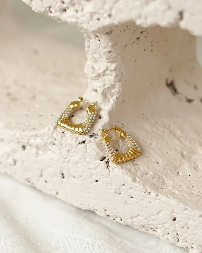 Dainty Fresh Water Pearl Hoop Earring sold by Care Tucker product image thumbnail 3