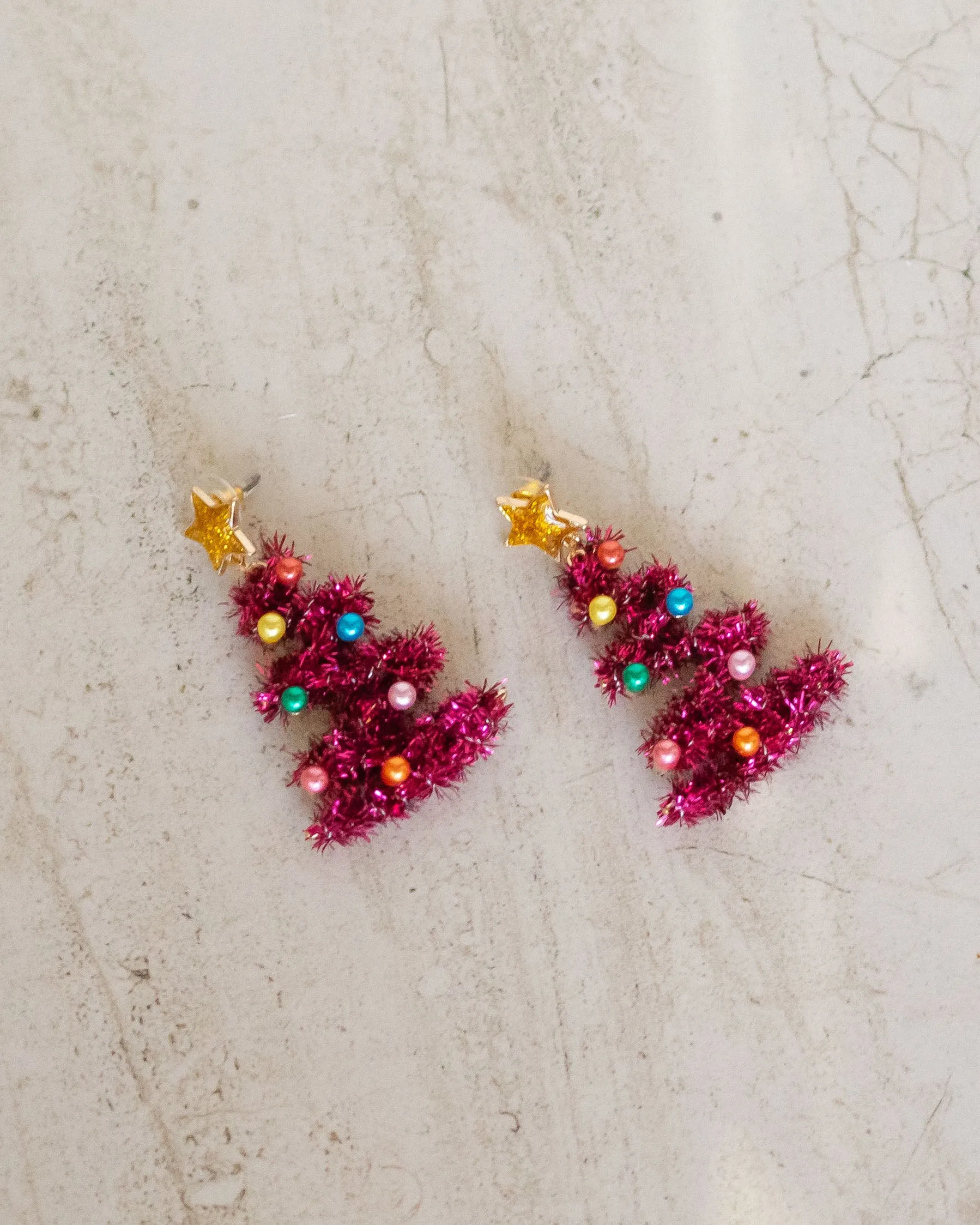 Christmas Tree Tinsel Drop Earrings sold by Care Tucker product image thumbnail 3