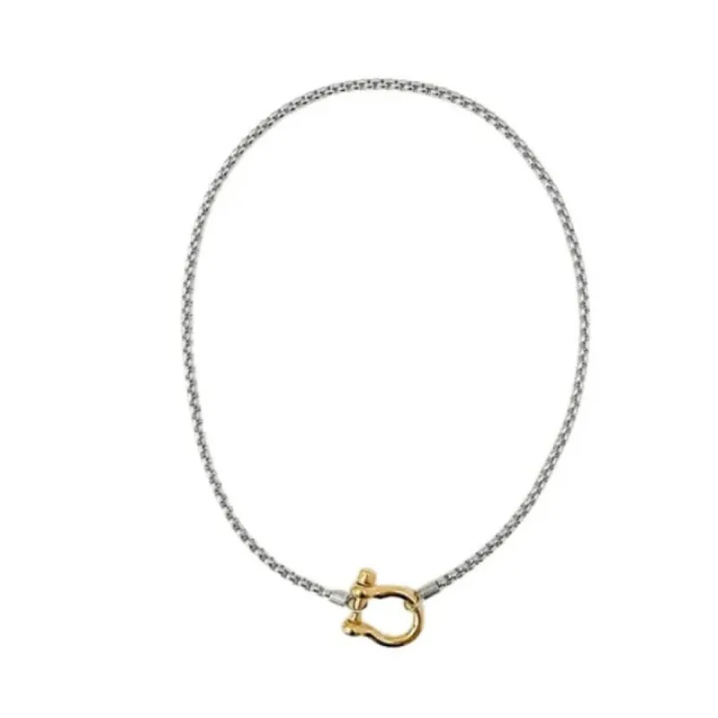 Carabiner Horse Bit- Charm-Wheat Chain Stainless Necklace sold by Care Tucker