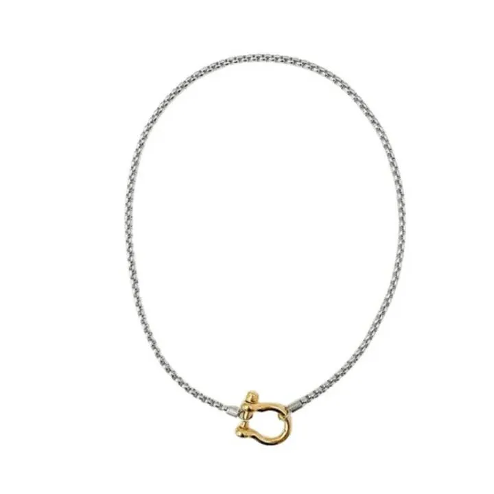 Carabiner Horse Bit- Charm-Wheat Chain Stainless Necklace sold by Care Tucker