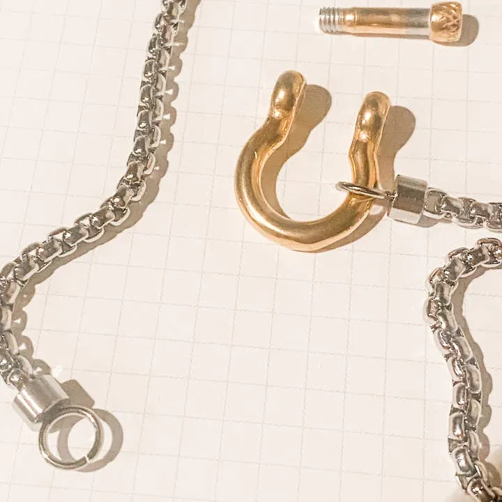 Carabiner Horse Bit- Charm-Wheat Chain Stainless Necklace sold by Care Tucker product image thumbnail 2