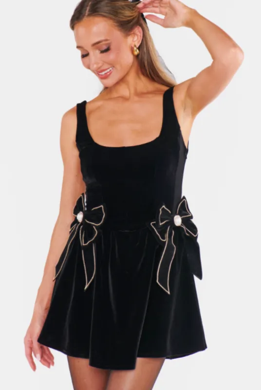 Ricci Skort Dress Black Velvet sold by Care Tucker