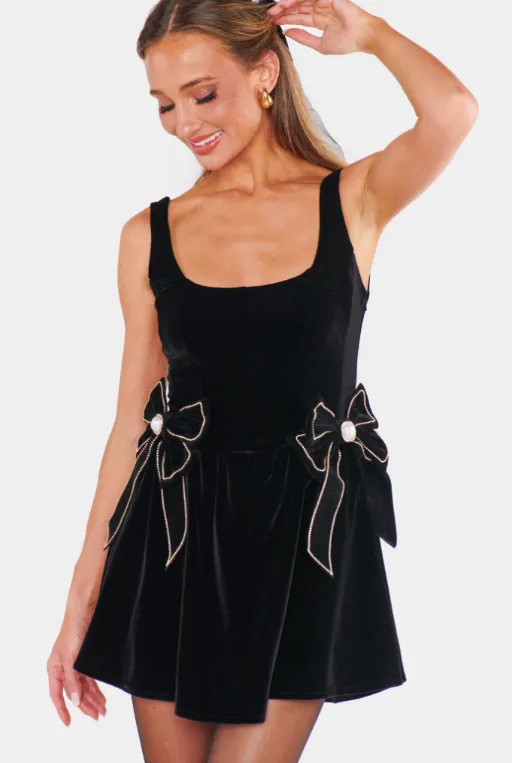 Ricci Skort Dress Black Velvet sold by Care Tucker