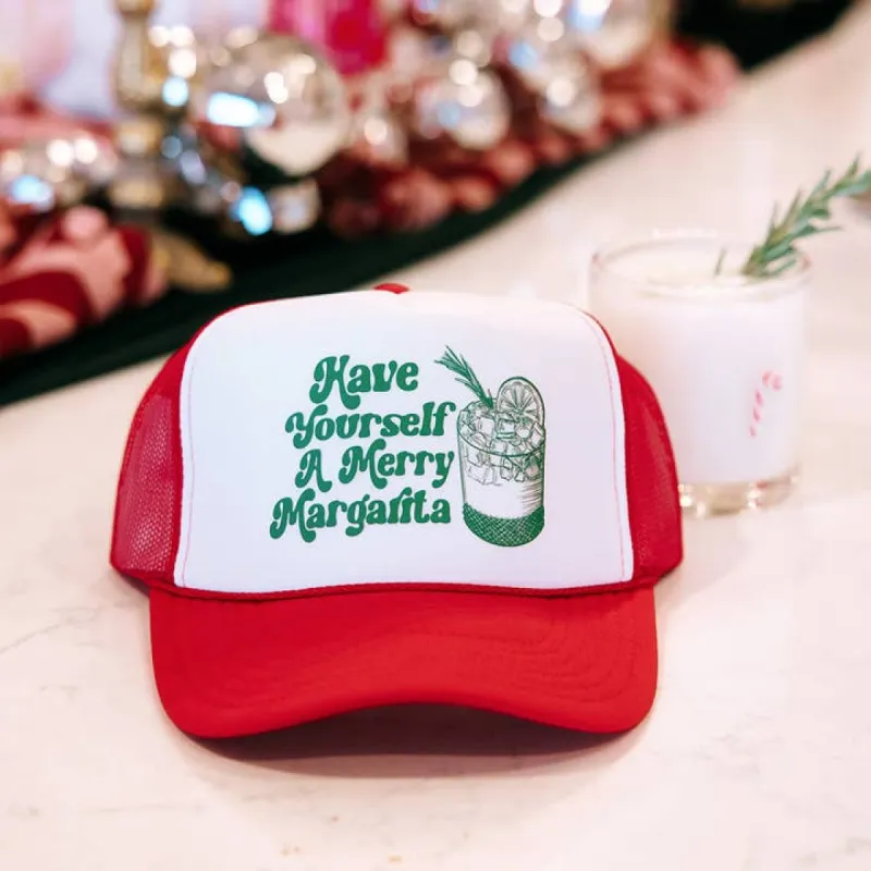 Have Yourself A Merry Margarita Holiday Trucker Hat sold by Care Tucker