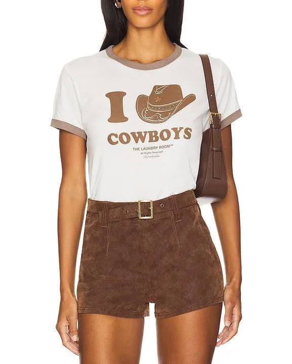 I Heart Cowboys Perfect Ringer Tee sold by Care Tucker