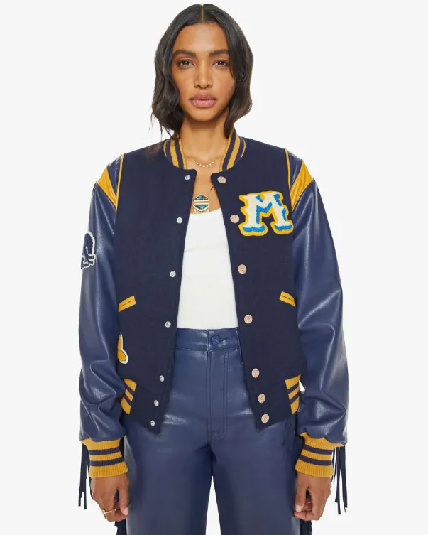 The Fringe Team Spirit Varsity Blues Mother Denim sold by Care Tucker