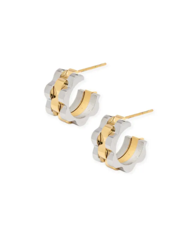 Roll X Style Watch Band Mini Hoop Earring- Earring 14K Gold made by Care Tucker