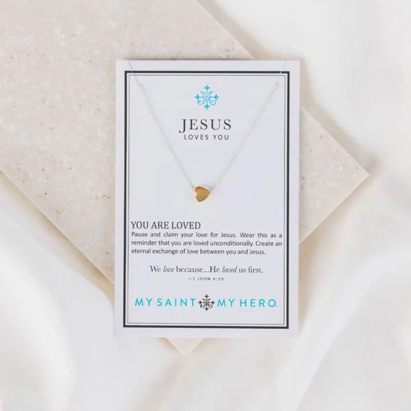 Jesus Loves You Necklace - Gold / Silver sold by Care Tucker