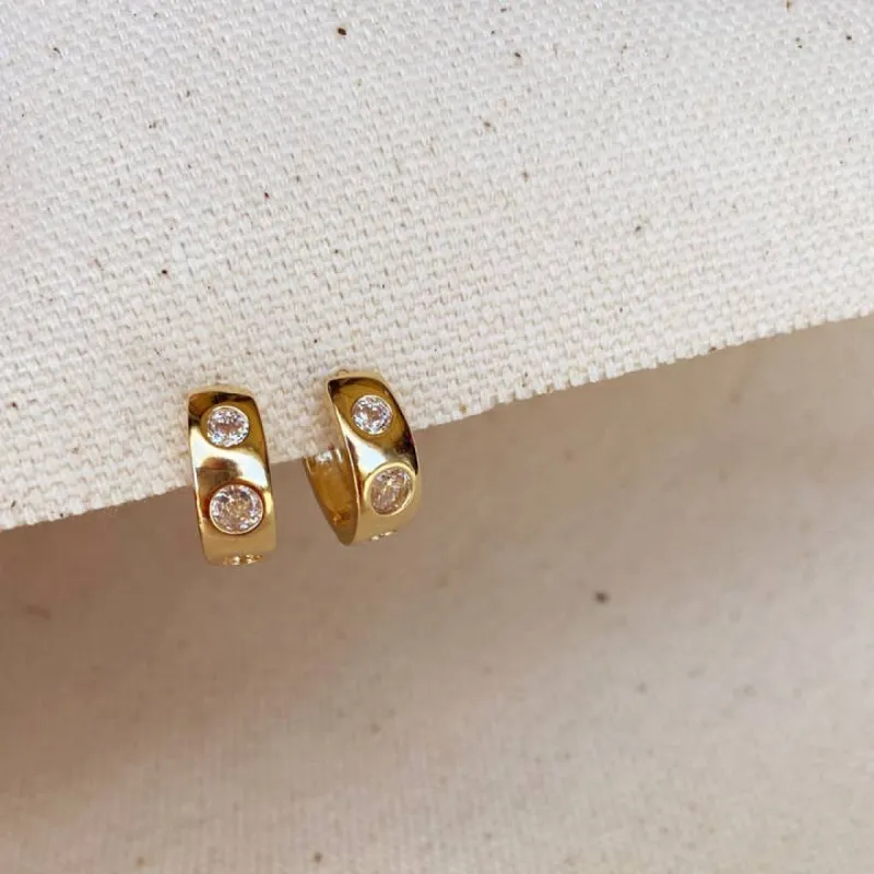 18k Gold Filled Huggie Cz Hoop Earrings sold by Care Tucker