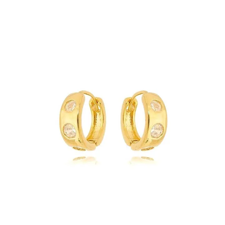 18k Gold Filled Huggie Cz Hoop Earrings sold by Care Tucker product image thumbnail 2