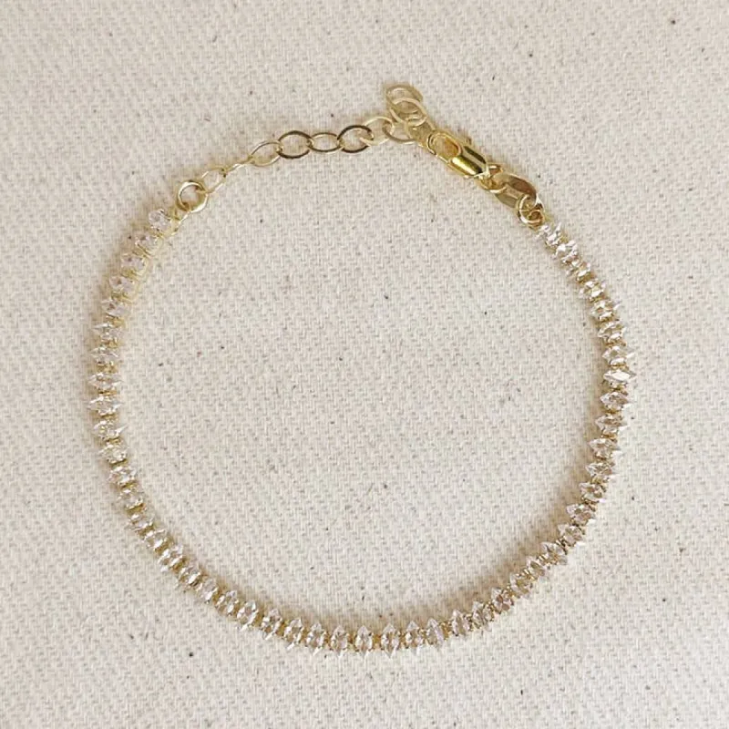 18k Gold Filled 4mm Marquise Tennis Bracelet sold by Care Tucker