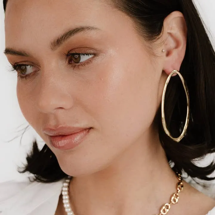 Hammered Large Oval Earrings sold by Care Tucker product image thumbnail 4