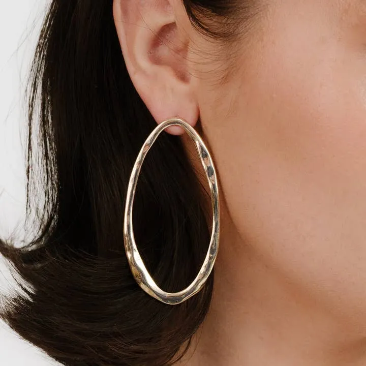 Hammered Large Oval Earrings sold by Care Tucker product image thumbnail 2