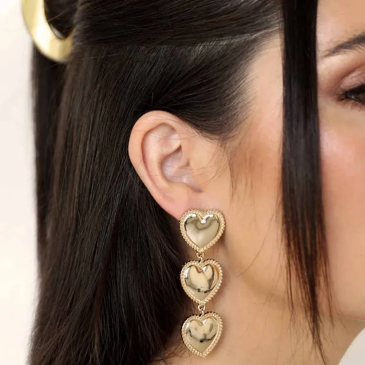 Golden Love Drop Dangle Earrings sold by Care Tucker product image thumbnail 3