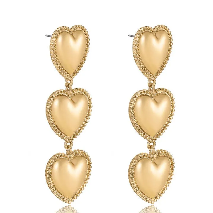 Golden Love Drop Dangle Earrings sold by Care Tucker product image thumbnail 2