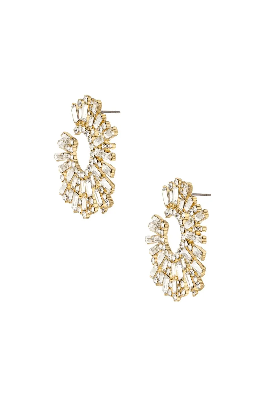 Opulent Crystal Stardust 18k Gold Plated Open Circle Earrings sold by Care Tucker product image thumbnail 5