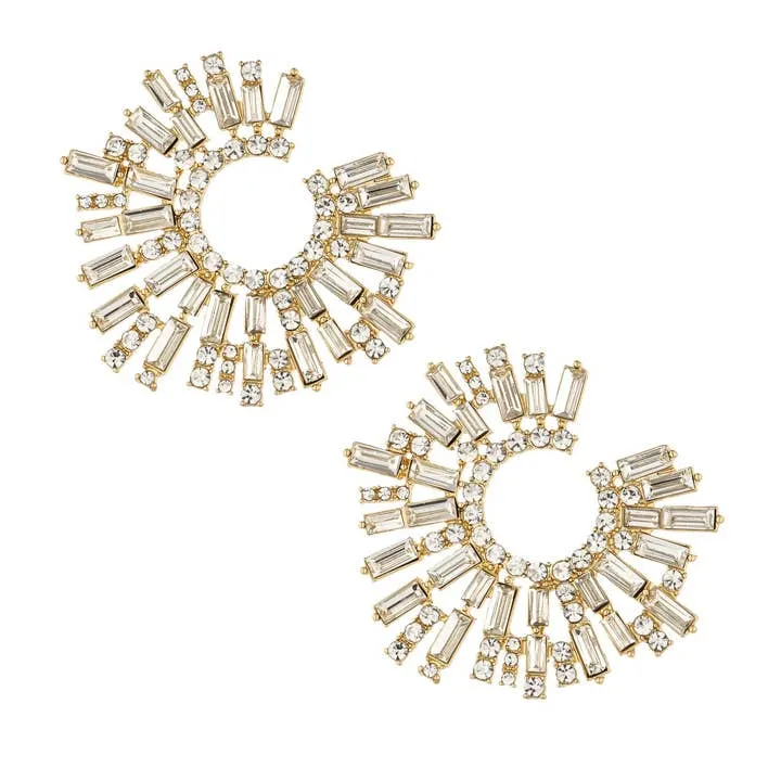 Opulent Crystal Stardust 18k Gold Plated Open Circle Earrings sold by Care Tucker product image thumbnail 3