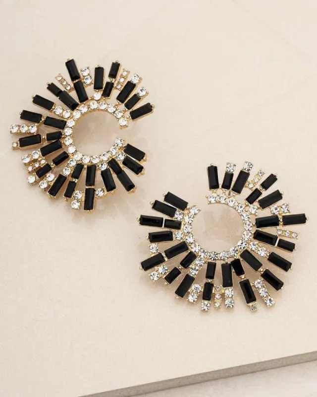 Opulent Crystal Stardust 18k Gold Plated Open Circle Earrings made by ettika