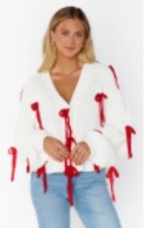 Good Karma Cardi Sweet Bow Knit sold by Care Tucker