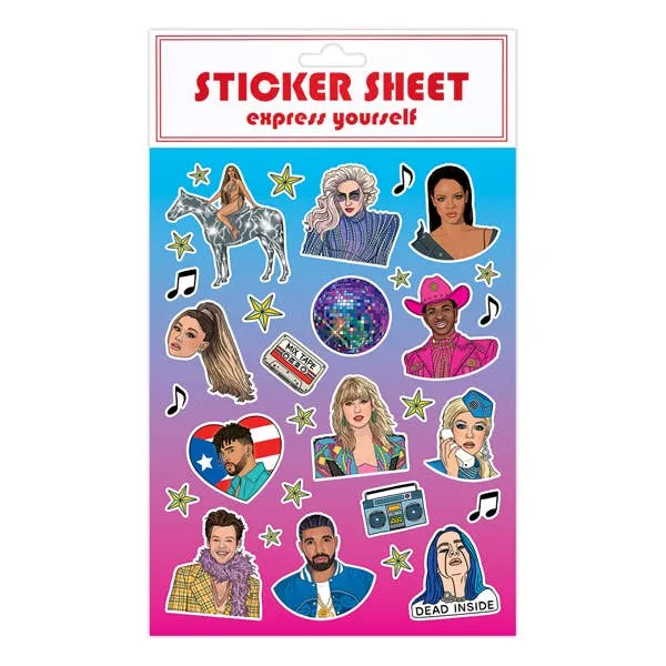 Pop Stars Sticker Sheet sold by Care Tucker
