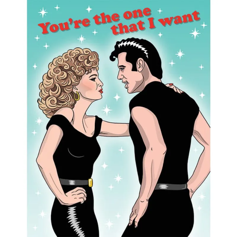 Grease You're the One That I Want Valentine's Day Love Card sold by Care Tucker
