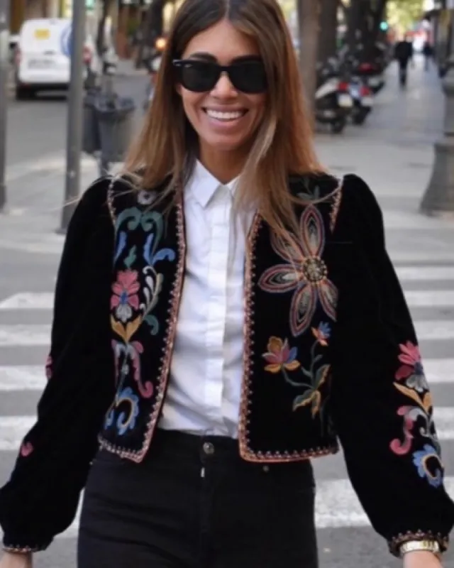 Vintage Floral Embroidered Cardigan Jacket sold by Care Tucker