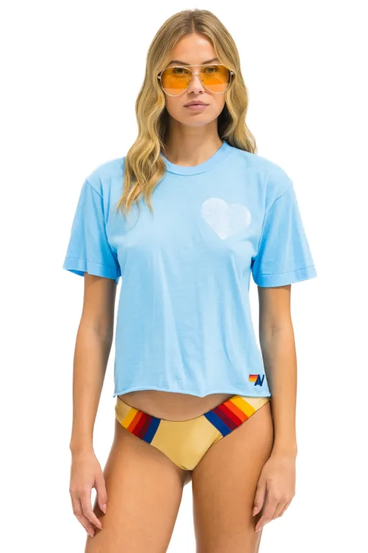 GLITTER HEART BOYFRIEND TEE - SKY // BLUE sold by Care Tucker
