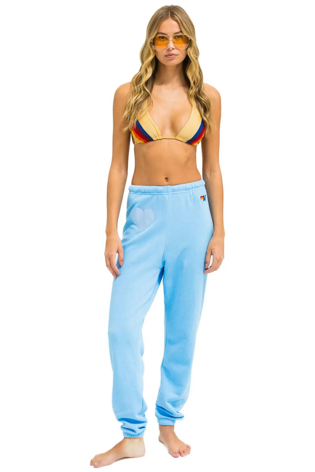 GLITTER HEART SWEATPANTS - SKY // BLUE sold by Care Tucker product image thumbnail 2
