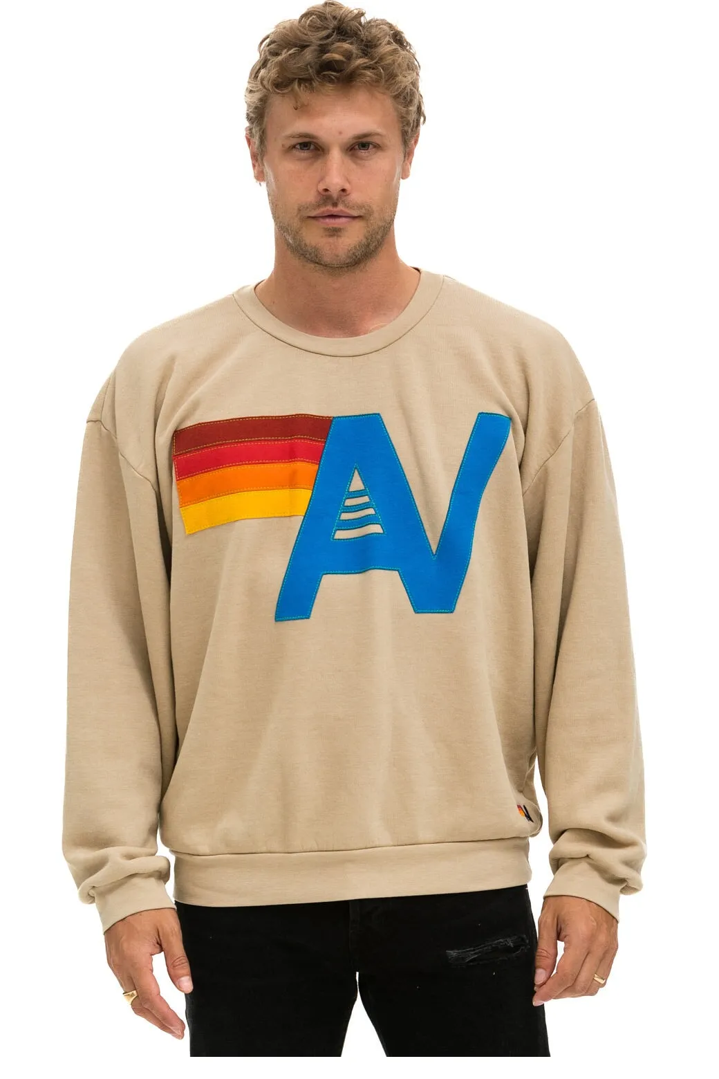 LOGO STITCH RELAXED CREW SWEATSHIRT - SAND sold by Care Tucker product image thumbnail 2