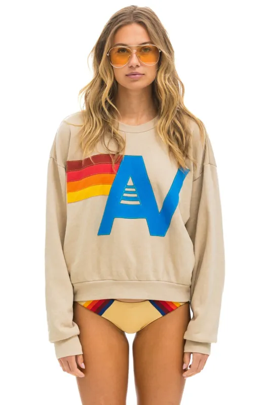 LOGO STITCH RELAXED CREW SWEATSHIRT - SAND sold by Care Tucker