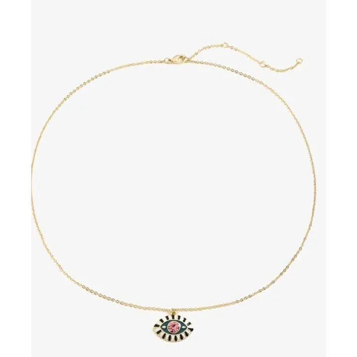 Evil Eye Third Eye Enamel and Crystal Pendant Necklace sold by Care Tucker product image thumbnail 4