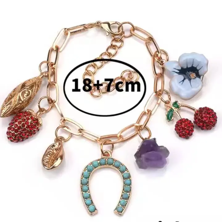 Charm Bracelet- Horse Shoe, Cherrys & Flowers sold by Care Tucker product image thumbnail 3