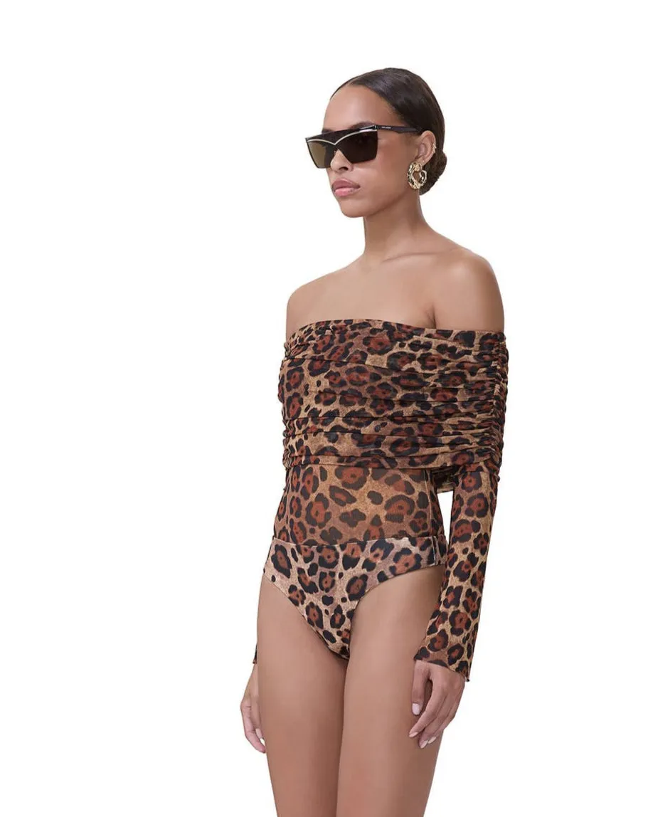 Leopard bodysuit sold by Care Tucker