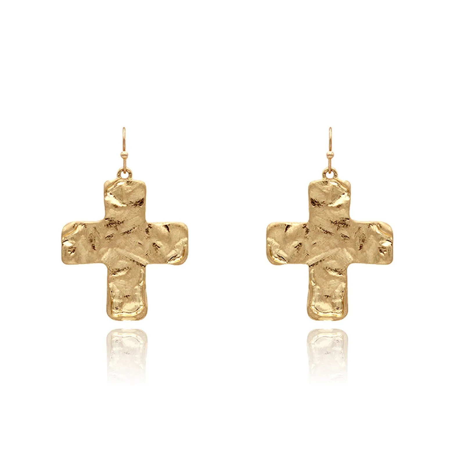 Chunky Hammered Cross Earrings sold by Care Tucker