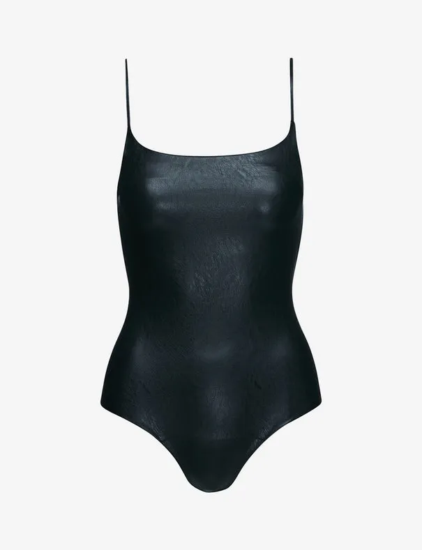 Faux Leather Cami Bodysuit sold by Care Tucker