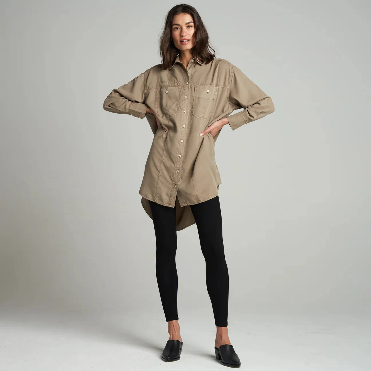 MERRITT DRAPE TWILL SHIRT DRESS sold by Care Tucker
