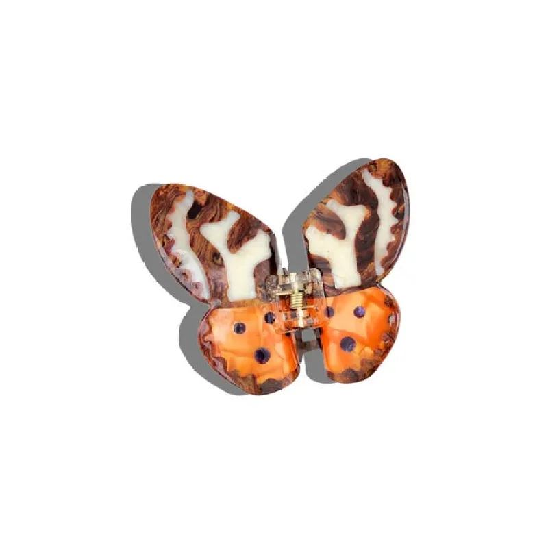 Hand-Painted Tiger Moth Claw Hair Clip sold by Care Tucker