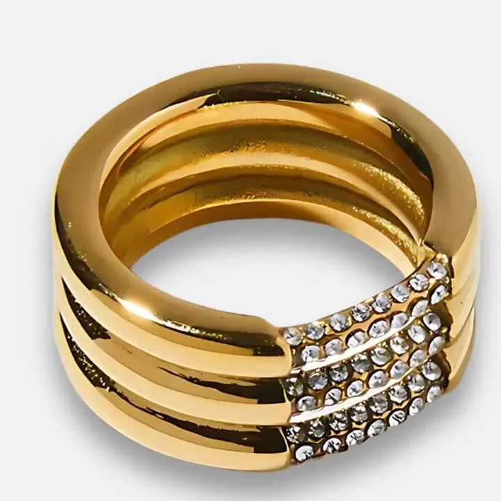 Pavé Channel Ring- Steel 14K sold by Care Tucker