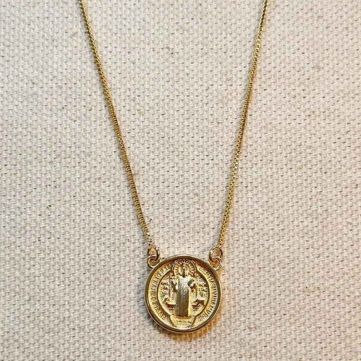 Saint Benedict Double Sided Medal Necklace sold by Care Tucker product image thumbnail 4
