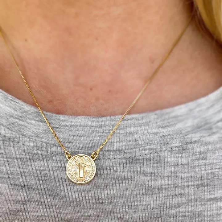 Saint Benedict Double Sided Medal Necklace sold by Care Tucker product image thumbnail 3