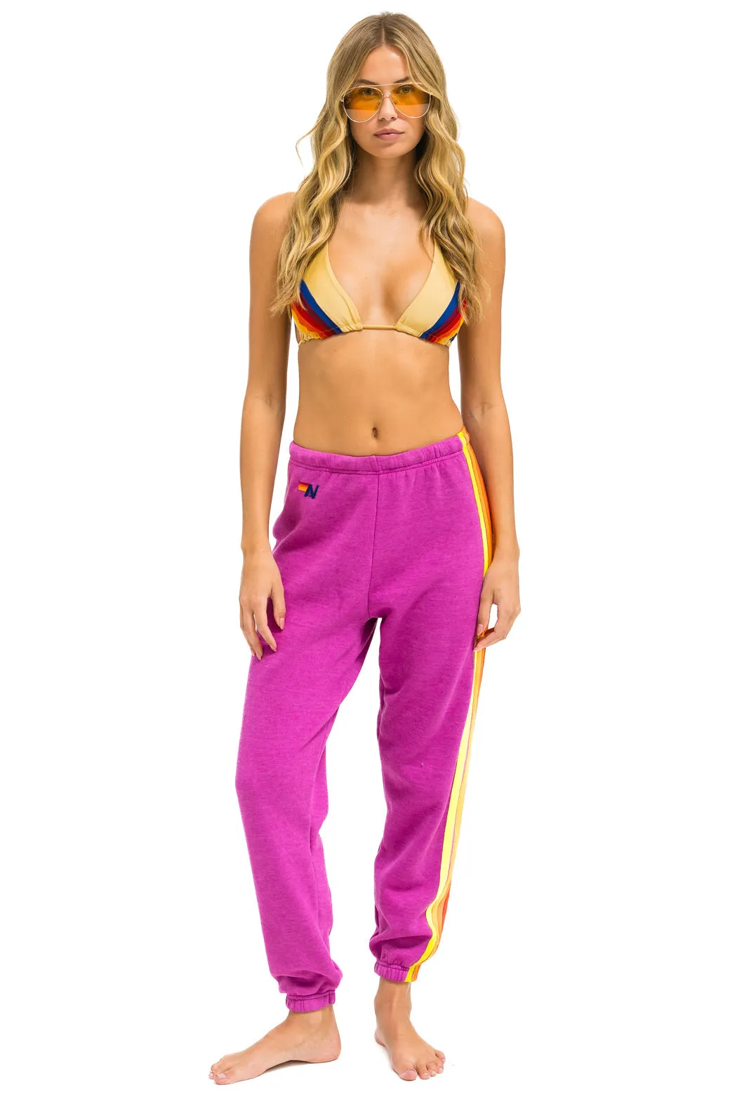5 STRIPE SWEATPANTS - MAGENTA // ORANGE // YELLOW sold by Care Tucker
