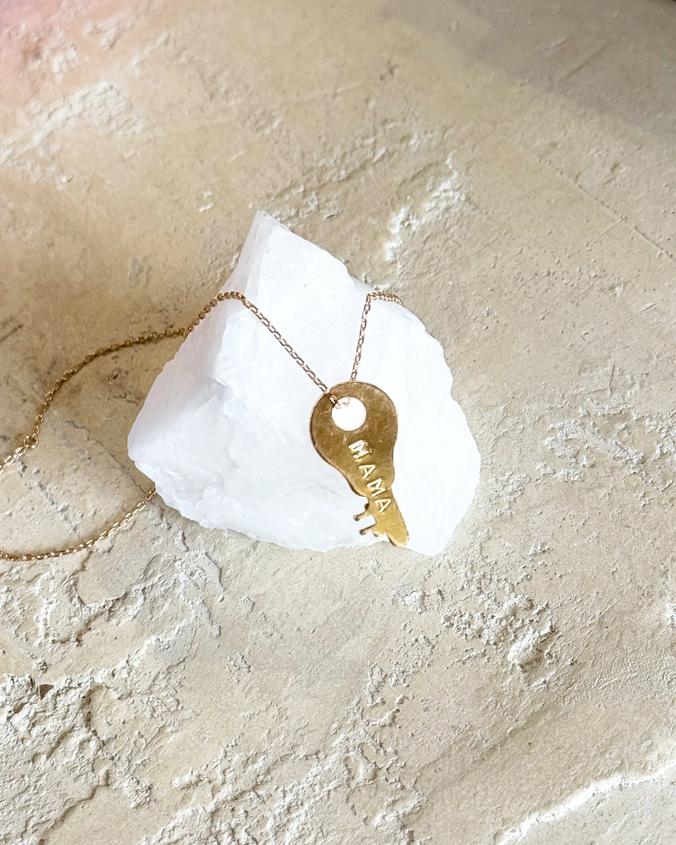 Symbol Dainty Key Necklace - Mama sold by Care Tucker