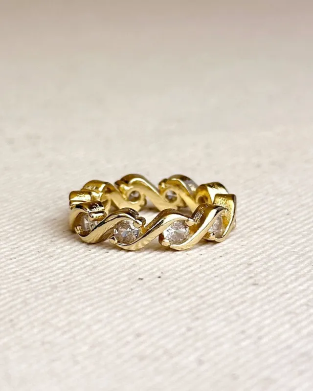 18k Gold Filled Cz Wave Eternity Band Ring sold by Care Tucker