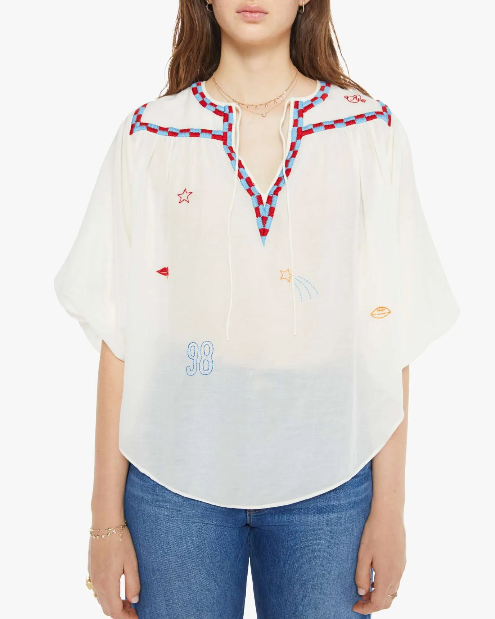 THE BREEZE YOKE TOP LAST LAP WHISPER WHITE sold by Care Tucker