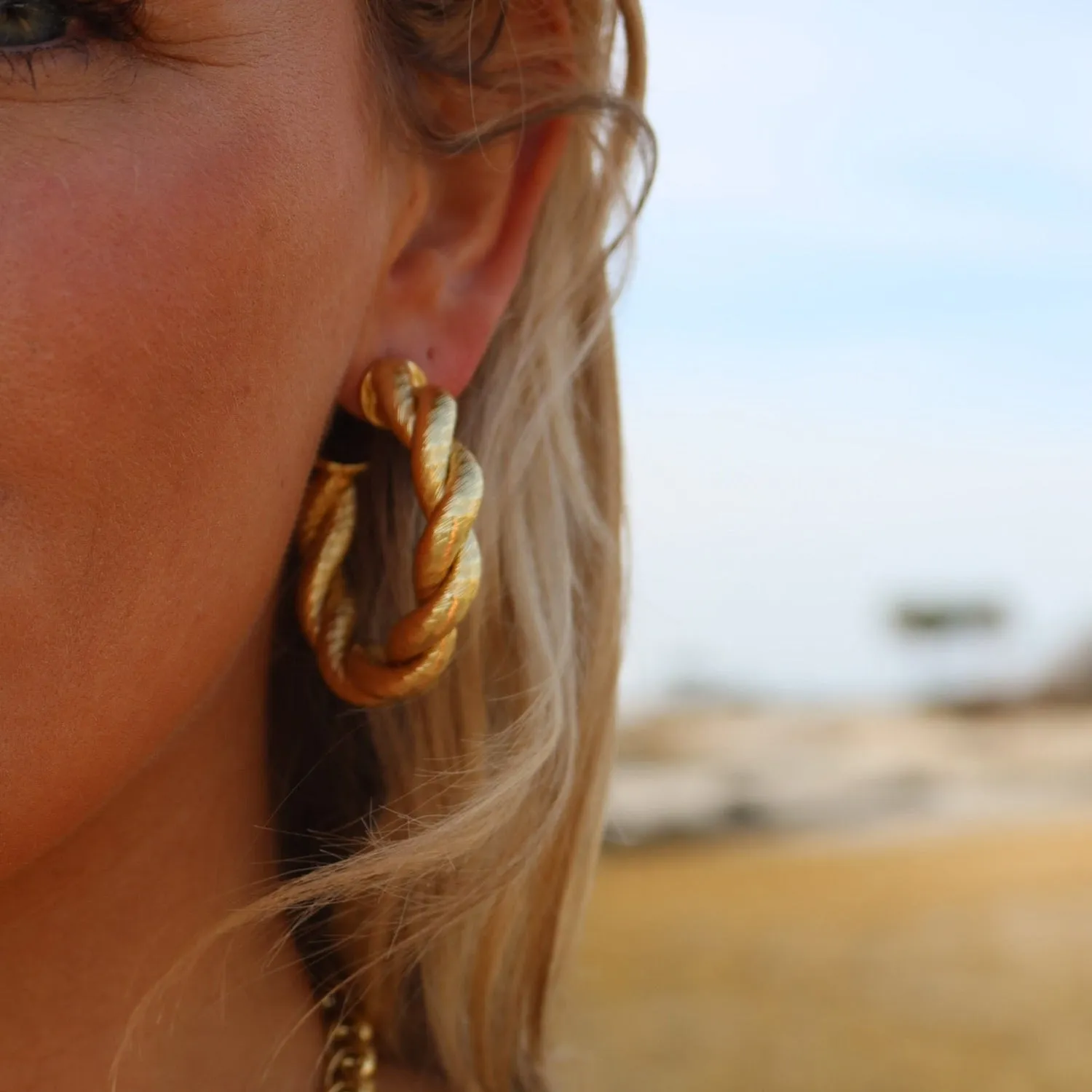Rope Hoop Earrings sold by Care Tucker product image thumbnail 2