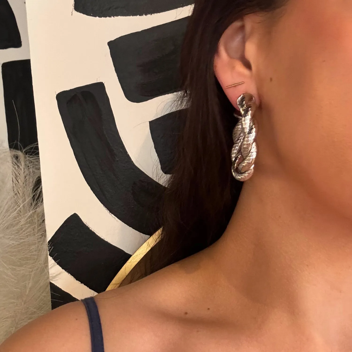 Rope Hoop Earrings sold by Care Tucker product image thumbnail 4