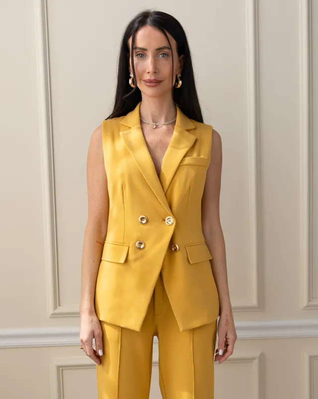 Vanessa Interlock Vest Canary sold by Care Tucker